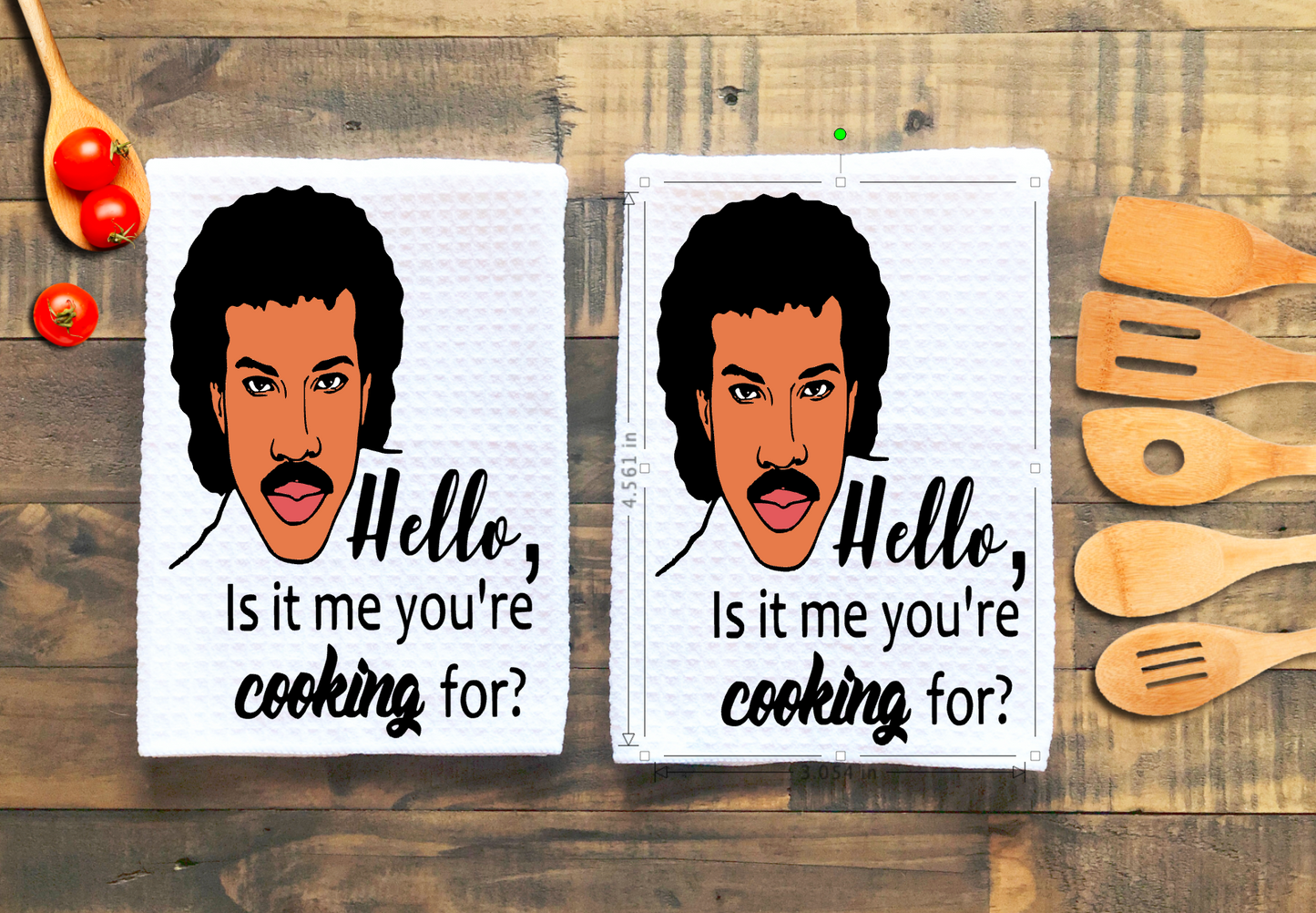 Hello Cutting Board, Kitchen Towel, Welcome Mat