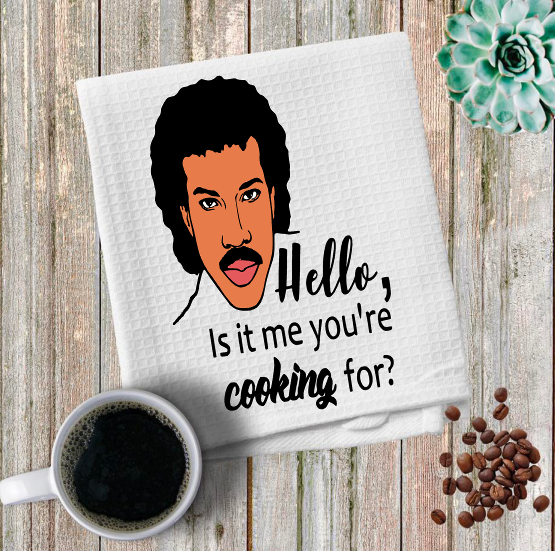 Hello Cutting Board, Kitchen Towel, Welcome Mat