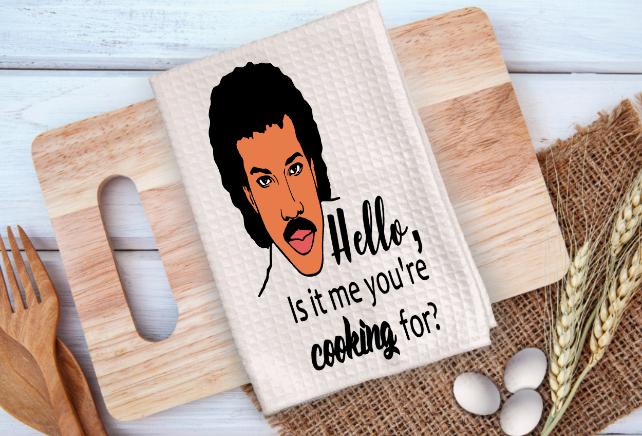 Hello Cutting Board, Kitchen Towel, Welcome Mat