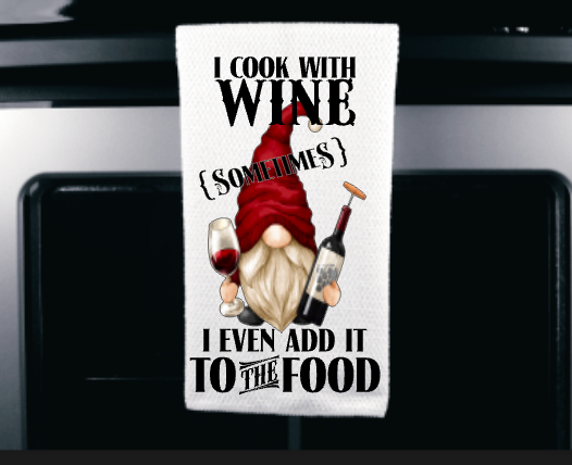 I Cook With Wine Microfiber towel