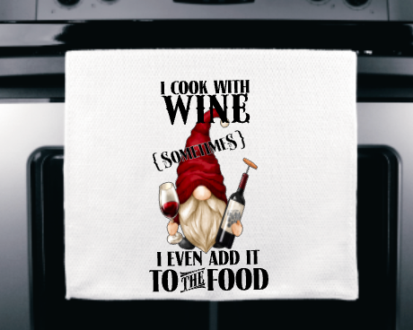 I Cook With Wine Microfiber towel
