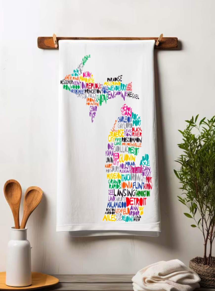 Michigan Themed Microfiber Kitchen Towel