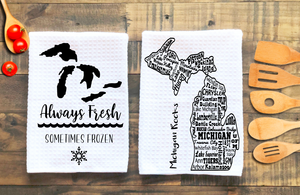 Michigan Themed Microfiber Kitchen Towel