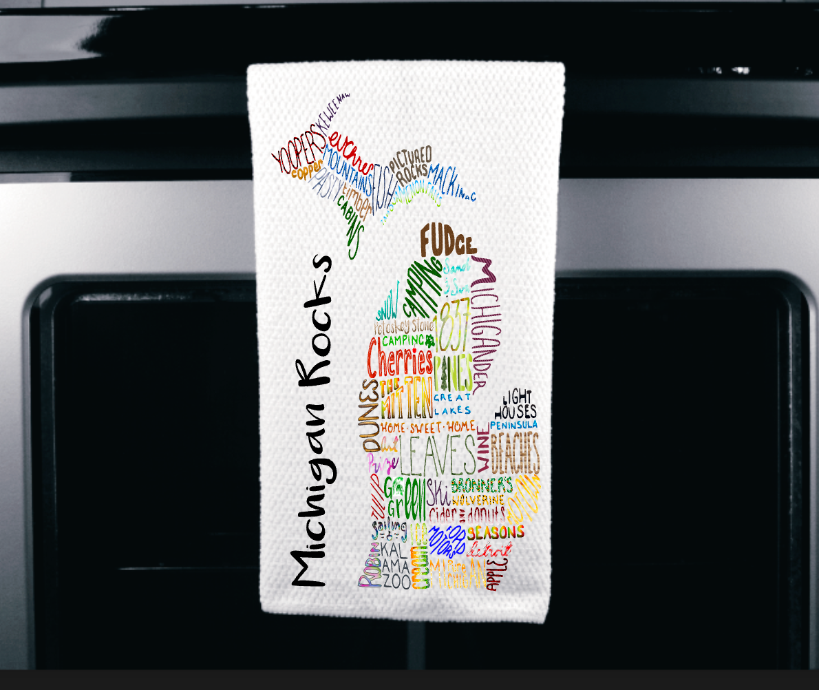Michigan Themed Microfiber Kitchen Towel