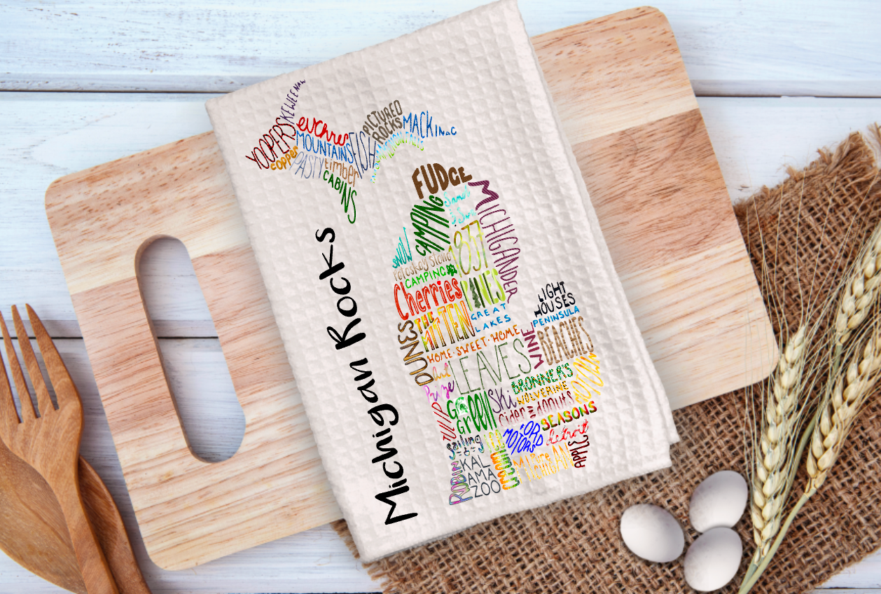 Michigan Themed Microfiber Kitchen Towel