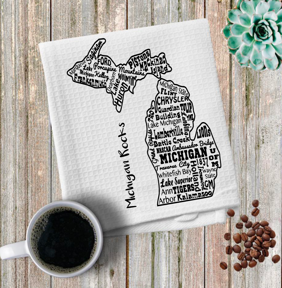 Michigan Themed Microfiber Kitchen Towel