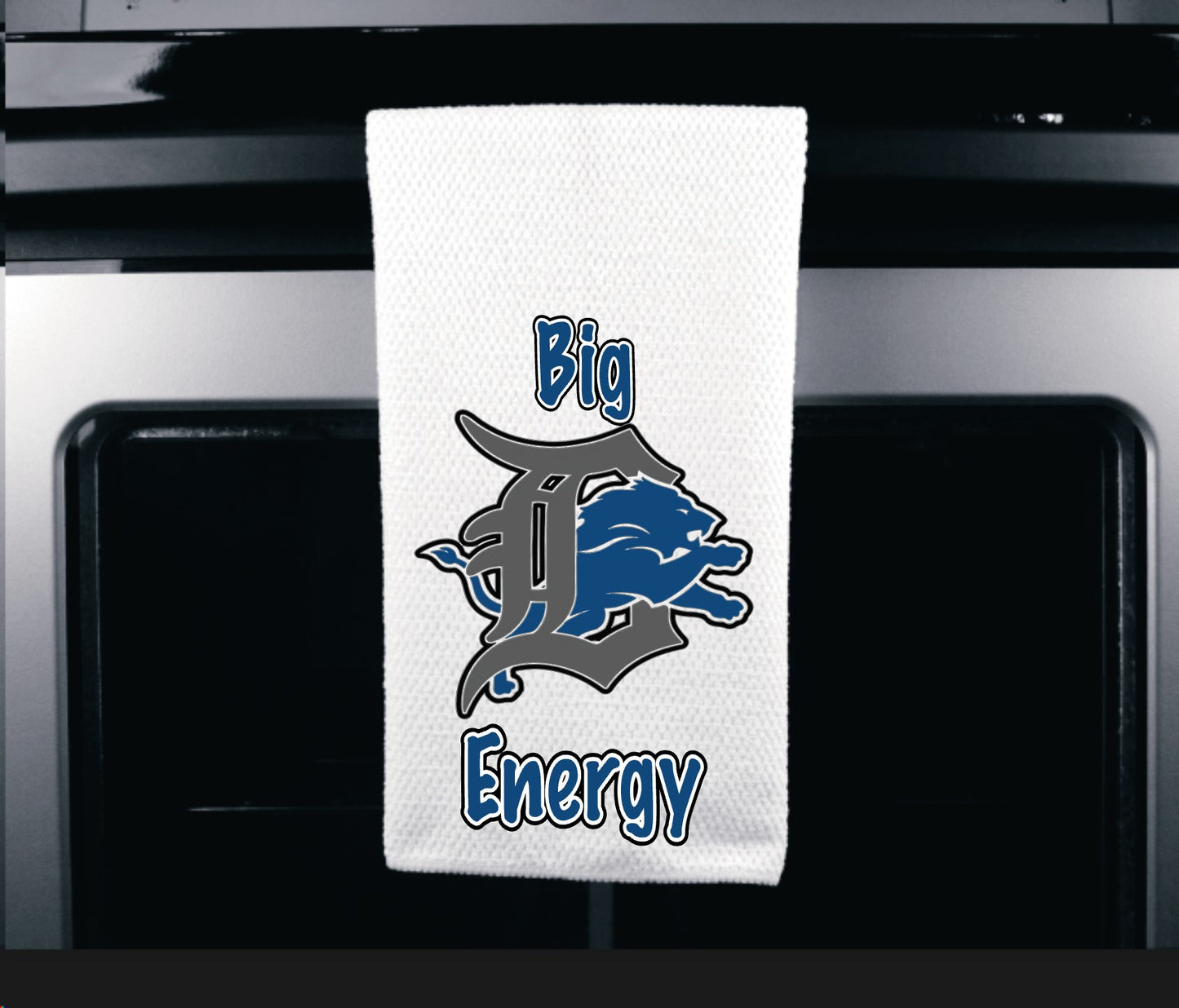 Detroit Lions "Big D Energy" towel OR cutting board