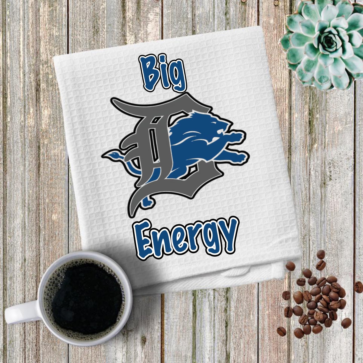 Detroit Lions "Big D Energy" towel OR cutting board