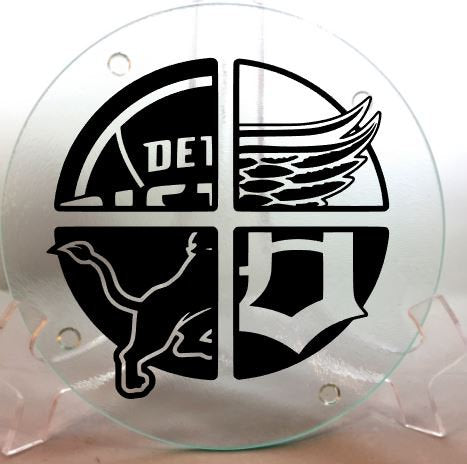 Detroit sports teams cutting board, trivet or towel