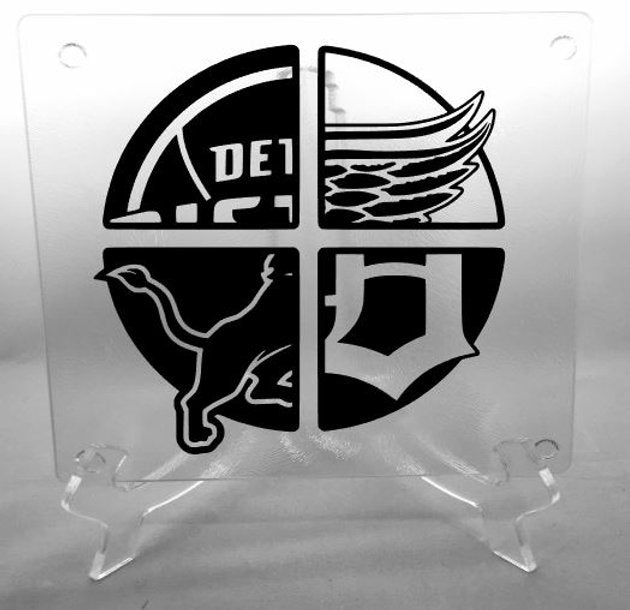 Detroit sports teams cutting board, trivet or towel