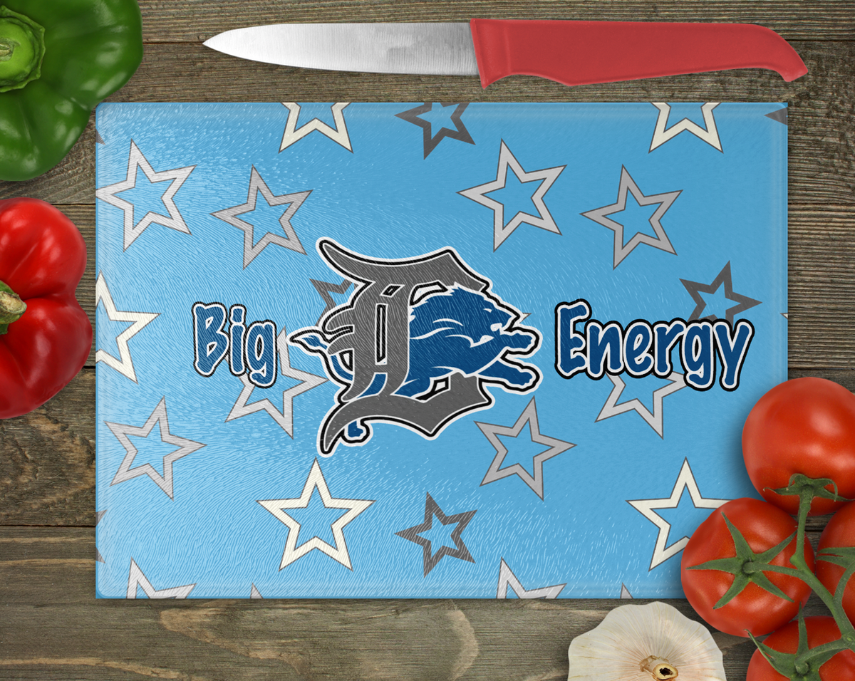 Detroit Lions "Big D Energy" towel OR cutting board