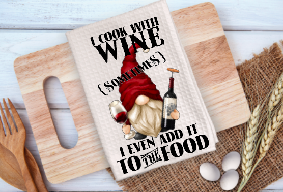 I Cook With Wine Microfiber towel