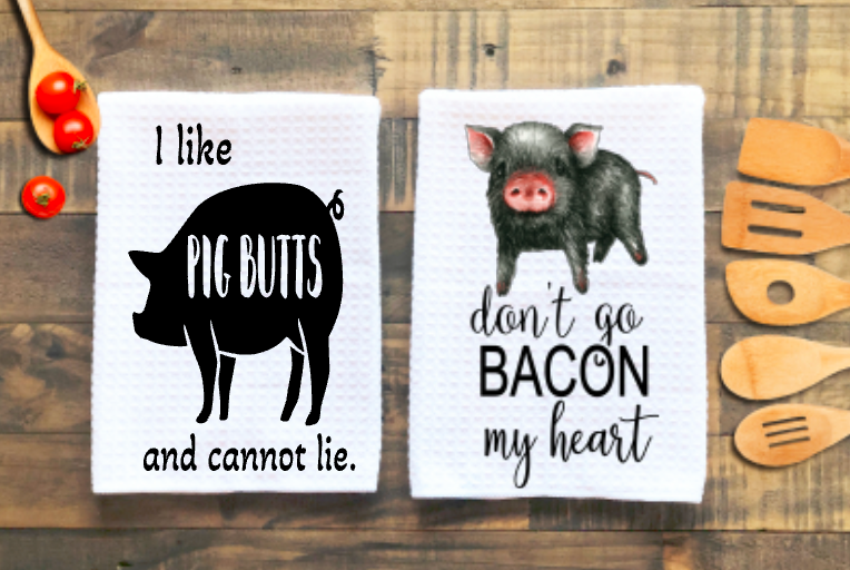 Pork Themed Microfiber Kitchen Towels