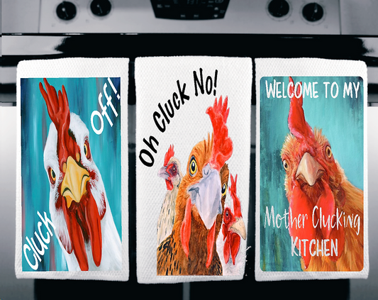 Cluckers Themed Microfiber Kitchen Towel