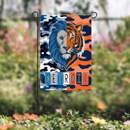 Detroit Lions, Detroit Tigers, MSU Spartans Garden Flag, Yard Flag, Outdoor Welcome Flag