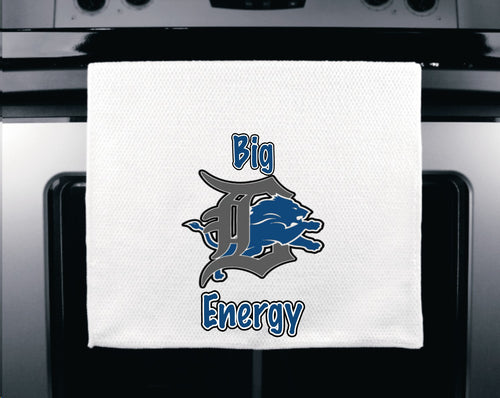 Detroit Lions "Big D Energy" towel OR cutting board