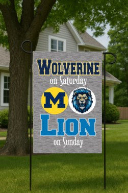 Detroit Lions, Detroit Tigers, MSU Spartans Garden Flag, Yard Flag, Outdoor Welcome Flag